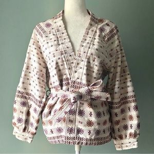 Madewell Embroidered Jacquard Wrap Jacket